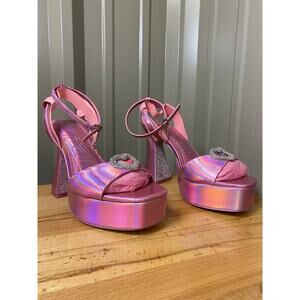 Aldo Barbie Party Heels Holographic Pink New!